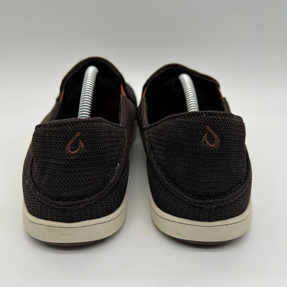 OluKai Nohea Mesh Shoes Mens 12 Brown Slip On Loafer Breathable Drop-In Heel